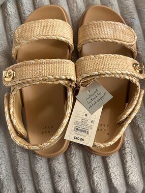 Tilly Sandals Woven Strap Tan Platform Sandals A New Day